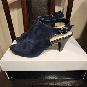 Alfani Womens Jalenne Suede Peep Toe Casual Ankle - Sz 9.5M